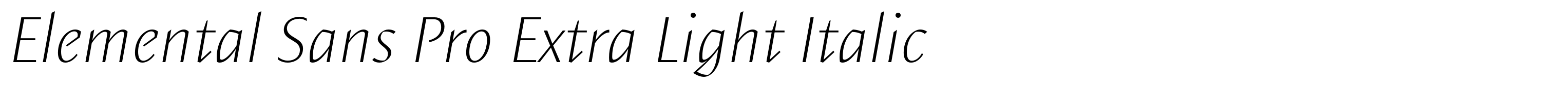 Elemental Sans Pro Extra Light Italic